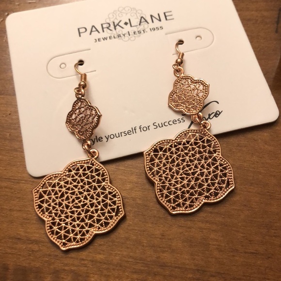 PARK LANE MOANA PIERCED EARRINGS FISHHOOK NIB ROSE GOLD - Picture 3 of 5